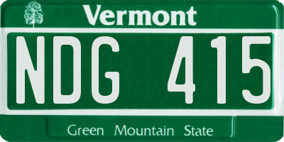 VT license plate NDG415