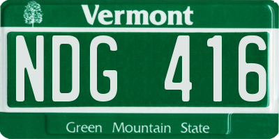VT license plate NDG416