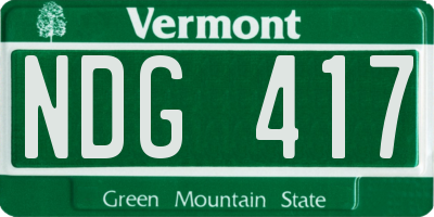 VT license plate NDG417