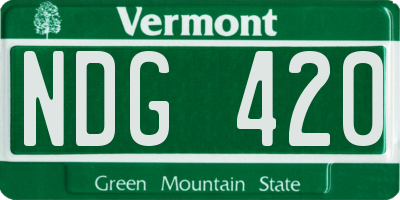 VT license plate NDG420