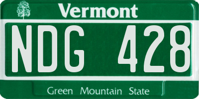 VT license plate NDG428