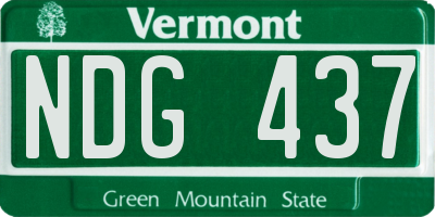 VT license plate NDG437