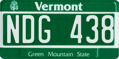 VT license plate NDG438