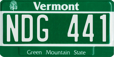 VT license plate NDG441