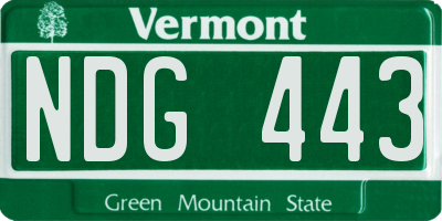 VT license plate NDG443