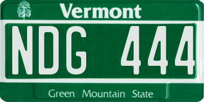 VT license plate NDG444