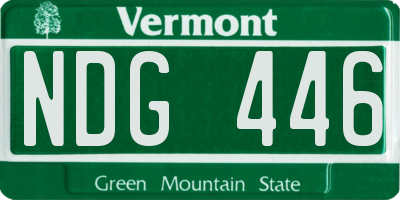 VT license plate NDG446