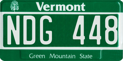 VT license plate NDG448