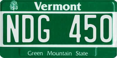 VT license plate NDG450