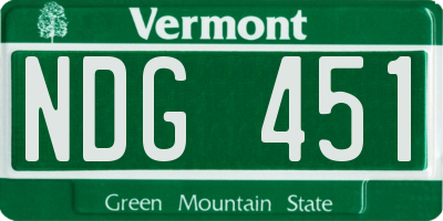 VT license plate NDG451