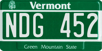 VT license plate NDG452
