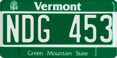 VT license plate NDG453