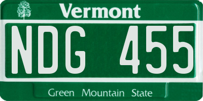 VT license plate NDG455