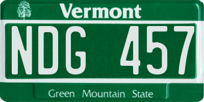 VT license plate NDG457