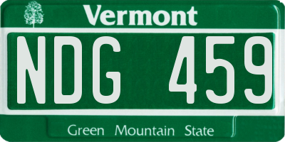 VT license plate NDG459
