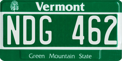VT license plate NDG462