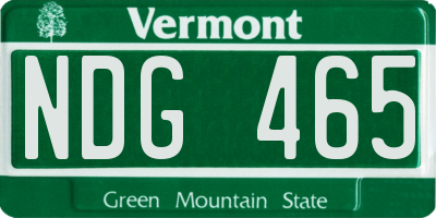 VT license plate NDG465