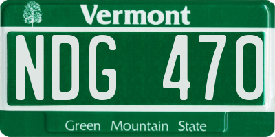 VT license plate NDG470