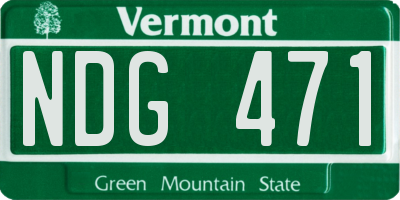 VT license plate NDG471