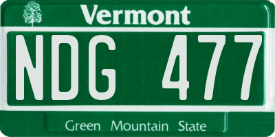 VT license plate NDG477