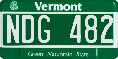 VT license plate NDG482