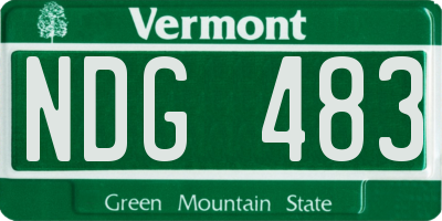 VT license plate NDG483