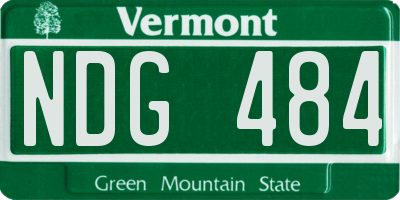 VT license plate NDG484