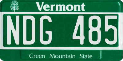 VT license plate NDG485