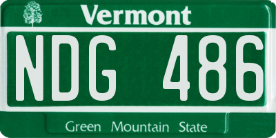 VT license plate NDG486
