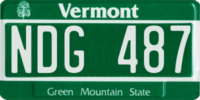VT license plate NDG487