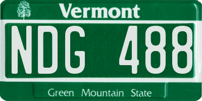 VT license plate NDG488
