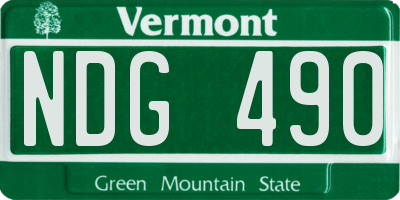 VT license plate NDG490
