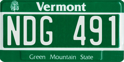 VT license plate NDG491