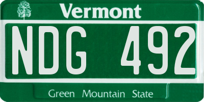 VT license plate NDG492