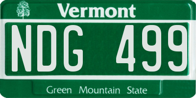 VT license plate NDG499