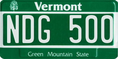 VT license plate NDG500