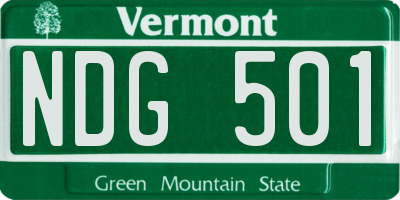 VT license plate NDG501
