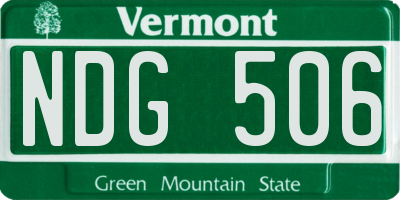 VT license plate NDG506