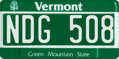 VT license plate NDG508