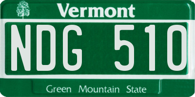 VT license plate NDG510