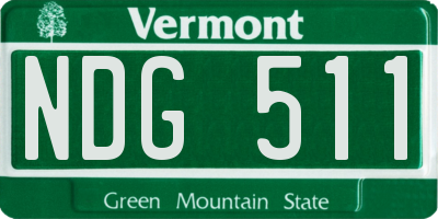 VT license plate NDG511