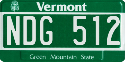 VT license plate NDG512
