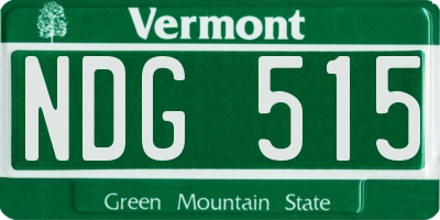VT license plate NDG515