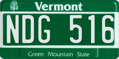 VT license plate NDG516