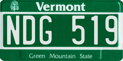 VT license plate NDG519