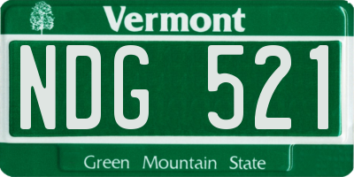 VT license plate NDG521