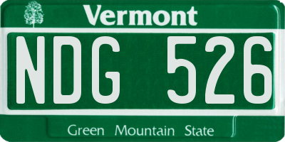 VT license plate NDG526