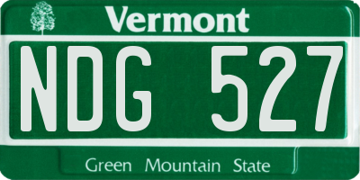 VT license plate NDG527