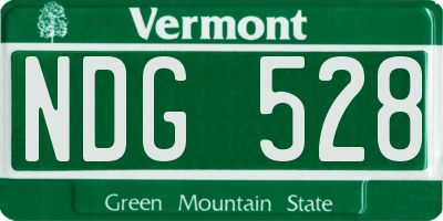 VT license plate NDG528