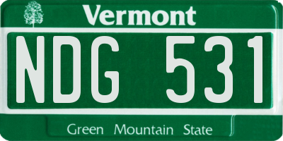 VT license plate NDG531